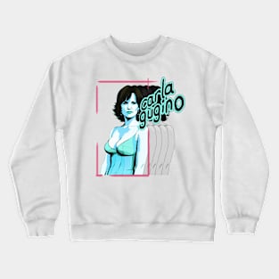 Carla Gugino watercolor portrait graphic design Crewneck Sweatshirt